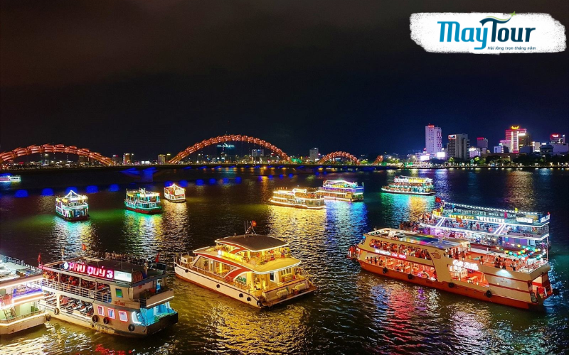 Ngắm Đà Nẵng rực rỡ về đêm trên du thuyền Sông Hàn – khoảnh khắc lãng mạn và đáng nhớ trong tour Đà Nẵng Hội An 4N3Đ