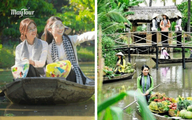 Ngồi xuồng ba lá len lỏi rạch dừa nước – trải nghiệm yên bình trong tour Mỹ Tho - Cần Thơ
