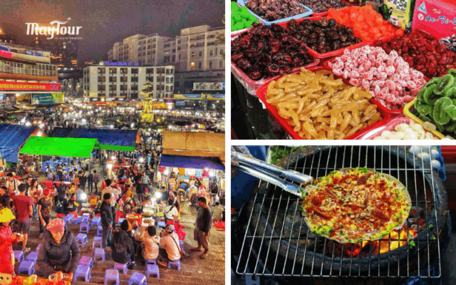 Thưởng thức ẩm thực chợ đêm trong không khí se lạnh trong tour đà lạt 3 ngày 3 đêm