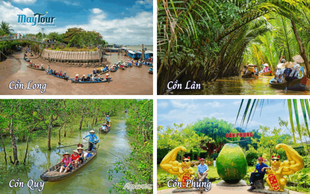 Tham quan 4 cù lao tứ linh Lân - Long - Quy Phụng trên sông Tiền 