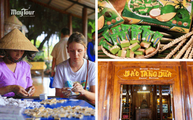Lò kẹo dừa Bến Tre trong tour Mỹ Tho Bến Tre 1 ngày