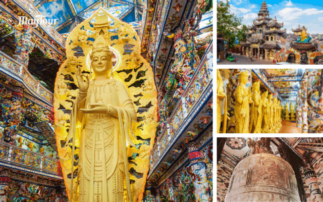 Chùa Linh Phước với kiến trúc khảm sành độc đáo trong tour Đà Lạt 3 ngày 3 đêm từ TP.HCM