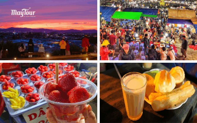 Quý khách tự do dạo đêm tại Chợ đêm Đà Lạt và tự túc bữa tói địa phương