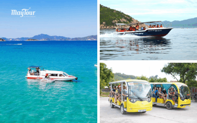 Di chuyển cano sang Bình Hưng và trải nghiệm xe điện trong tour đảo Bình Hnưg