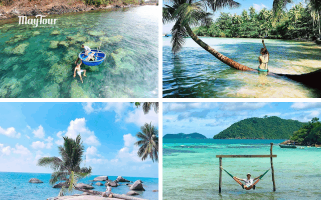 Hòn Dầu với cây dừa nằm huyền thoại sát mép nước – tour Nam Du 3N3Đ từ TP.HCM