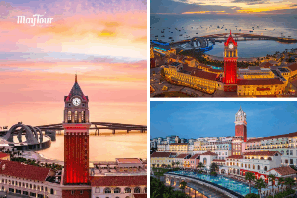 Tháp đồng hồ Venice đẹp như châu Âu thu nhỏ trong tour Phú Quốc đi Sunset Town