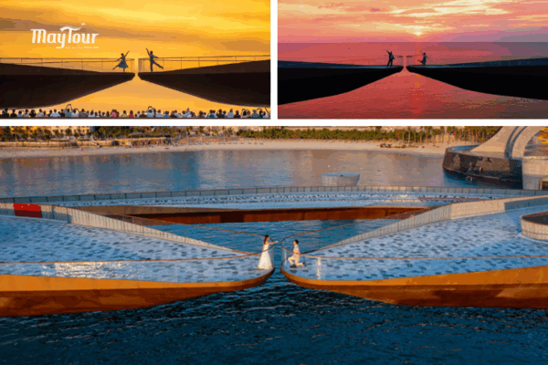 Cầu Hôn Phú Quốc rực rỡ hoàng hôn – biểu tượng mới trong tour Phú Quốc 3N2Đ từ TP.HCM