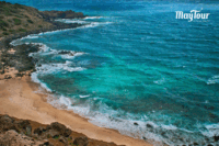 tour Phú Quý trọn gói 2 ngày 2 đêm – toàn cảnh Núi Cao Cát nhìn ra biển đảo Phú Quý