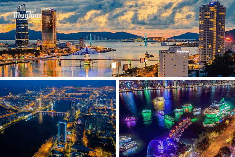 Ngắm Đà Nẵng lung linh về đêm trên du thuyền sông Hàn trong tour du lịch Đà Nẵng Hội An 4n3đ