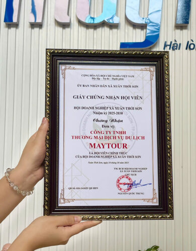 Du lịch MayTour chính thức là hội viên Hội Doanh nghiệp xã Xuân Thới Sơn