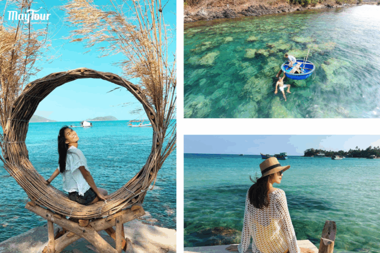 Check-in cây dừa nằm huyền thoại "triệu view" tại Hòn Dầu hoang sơ thuộc tour Nam Du.