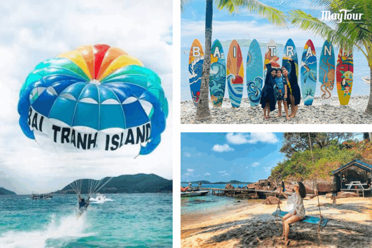 Du khách check-in và tắm biển thư giãn tại Bãi Tranh thơ mộng